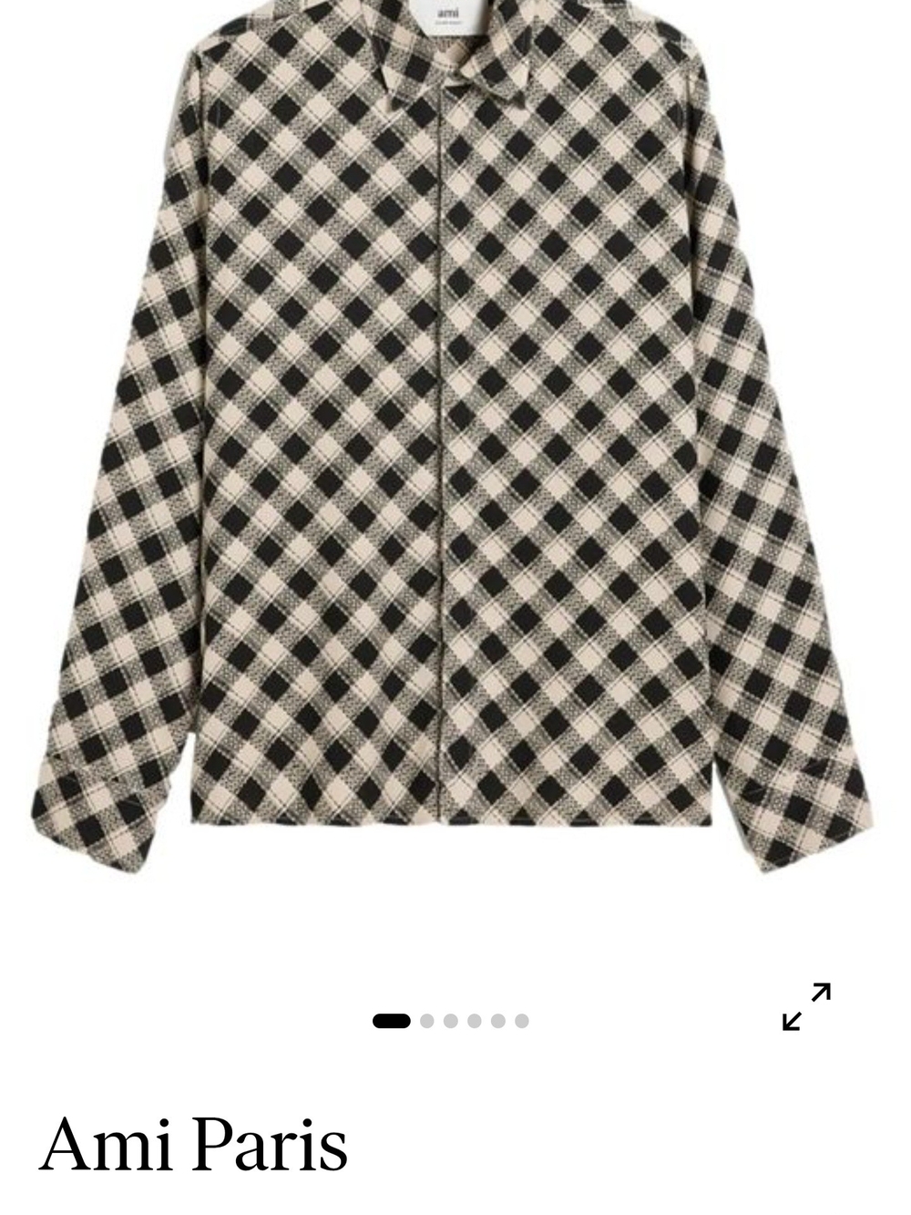 ami Checkered Black & Cream Zip Jacket